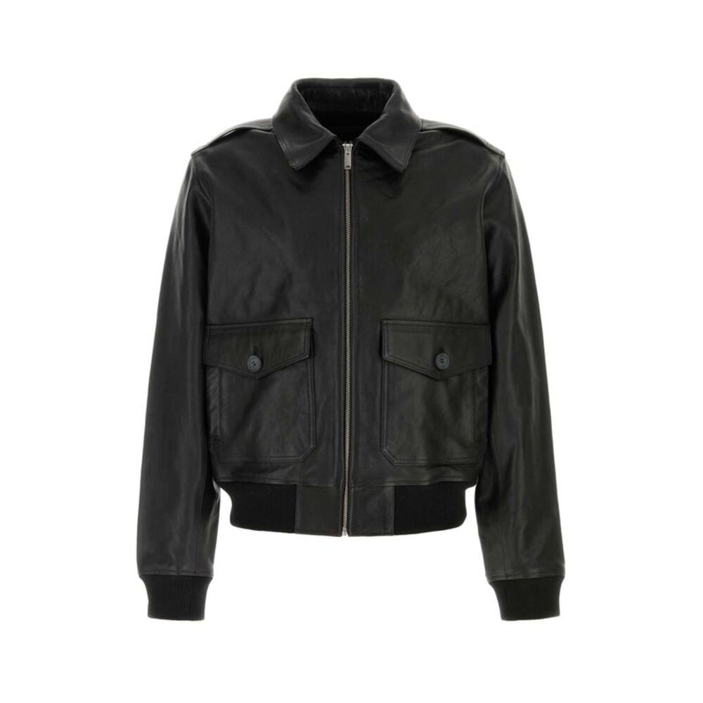 A.P.C. Men Black Leather Gael Jacket